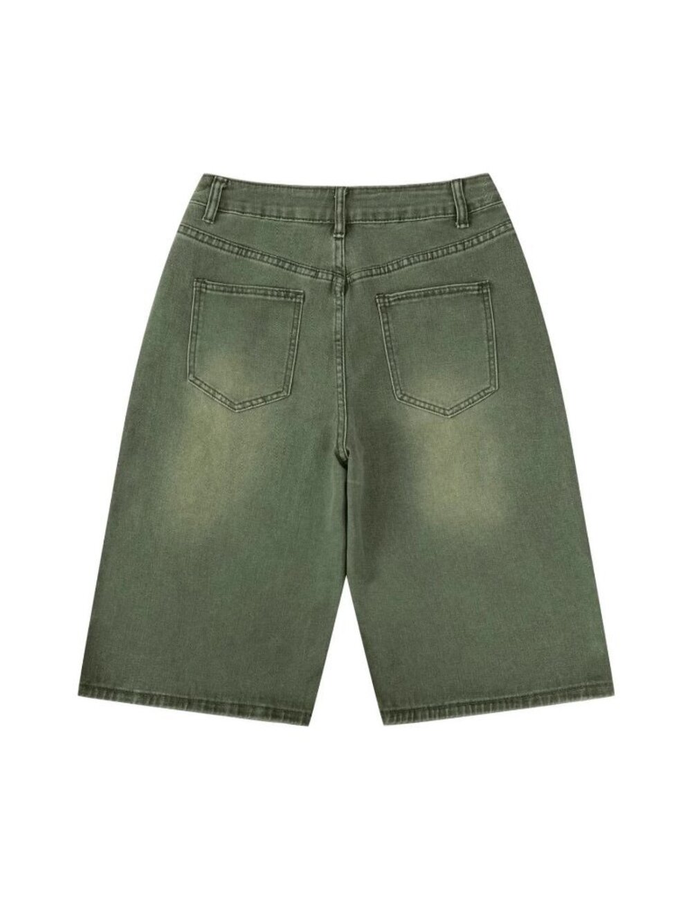 Green Casual Women's Denim Bermuda Shorts with Pockets - Picture 6 of 6